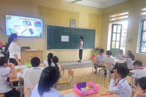 Học sinh trường Tiểu học &THCS Tân Thịnh, huyện Văn Chấn với giáo dục STEM.