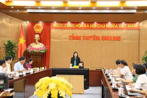 Bà Vương Ngọc Hà, Phó Chủ tịch UBND tỉnh Tuyên Quang chủ trì hội nghị.