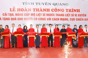Nguyên Chủ tịch nước Trương Tấn Sang dự lễ hoàn thành công trình cải tạo, nâng cấp mộ liệt sĩ tại Nghĩa trang liệt sĩ Vị Xuyên.