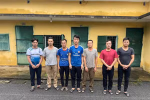 Các đối tượng bị khởi tố trong vụ chặt phá rừng tại Vườn Quốc gia Xuân Sơn. (Ảnh: CA Phú Thọ)