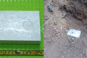 Số lượng ma túy bị phát hiện chôn trong vườn. (Ảnh: CATQ)