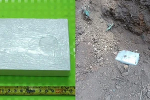 Số lượng ma túy bị phát hiện chôn trong vườn. (Ảnh: CATQ)