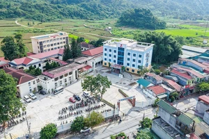 Toàn cảnh công trình Khoa khám bệnh và điều trị Bệnh viện Đa khoa khu vực Quản Bạ.