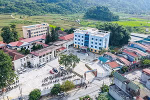 Toàn cảnh công trình Khoa khám bệnh và điều trị Bệnh viện Đa khoa khu vực Quản Bạ.