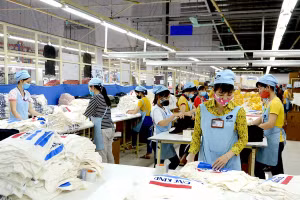 Công nhân làm việc tại Công ty TNHH Seshin VN2, Khu Công nghiệp Long Bình An.