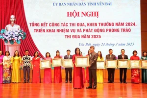 Cô giáo Trần Thị Hường nhận Bằng khen của Thủ tướng Chính phủ.