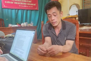 Triệu Văn Phúc tại cơ quan Công an. (Ảnh: CATQ)