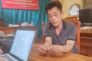 Triệu Văn Phúc tại cơ quan Công an. (Ảnh: CATQ)