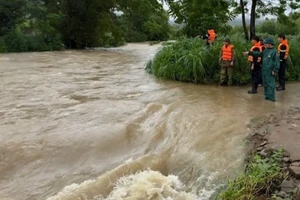 Khu vực người phụ nữ bị nước lũ cuốn trôi tại xã Sơn Thủy, Tuyên Quang.