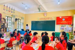 1 tiết học STEM tại Trường Tiểu học Nghĩa Tâm, huyện Văn Chấn. (Ảnh: ĐVCC)