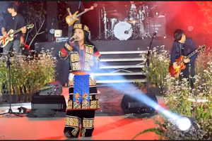 Ca sỹ Phương Thanh khuấy động sân khấu với màn biểu diễn của mình.