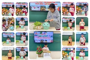 Học sinh Trường Tiểu học, THCS và THPT Hoàng Việt quyên góp, ủng hộ các trường vùng bão, lũ.