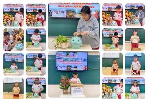 Học sinh Trường Tiểu học, THCS và THPT Hoàng Việt quyên góp, ủng hộ các trường vùng bão, lũ.