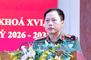 Ông Đỗ Khắc Hưởng báo cáo Chương trình hành động của ứng cử viên đại biểu Quốc hội khóa XVI. (Ảnh: daklak.gov.vn) 