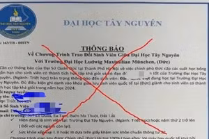 Trường Đại học Tây Nguyên cảnh báo về văn bản giả mạo.