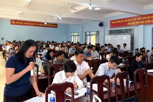 Đại biểu tham gia tập huấn nghiệp vụ thanh tra Kỳ thi tốt nghiệp THPT năm 2025. (Ảnh: GD)