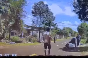 Hiện trường vụ tai nạn. (Ảnh cắt từ clip)