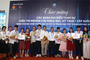 Đoàn học sinh Đắk Lắk tham dự Cuộc thi. (Ảnh: GD)