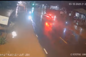 Hiện trường vụ tai nạn. (Ảnh cắt từ clip)