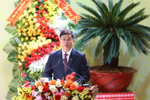 Ủy viên Trung ương Đảng, Bí thư Tỉnh ủy Đắk Lắk Nguyễn Đình Trung phát biểu tại Đại hội. Ảnh: TT)