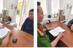 Công an triệu tập Thọ và Quân lên làm việc về hành vi đánh người sau va chạm giao thông. (Ảnh: SĐ)