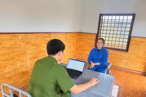 Cơ quan Công an đấu tranh với Nguyễn Thị Mỹ Linh. (Ảnh: TT)