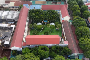 Toàn cảnh Trường Tiểu học dân lập Nguyễn Bỉnh Khiêm, Đắk Lắk. (Ảnh: TP)