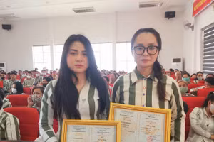 Học viên là người chấp hành án phạt tù được được đào tạo, cấp Chứng chỉ sơ cấp. (Ảnh: TT)