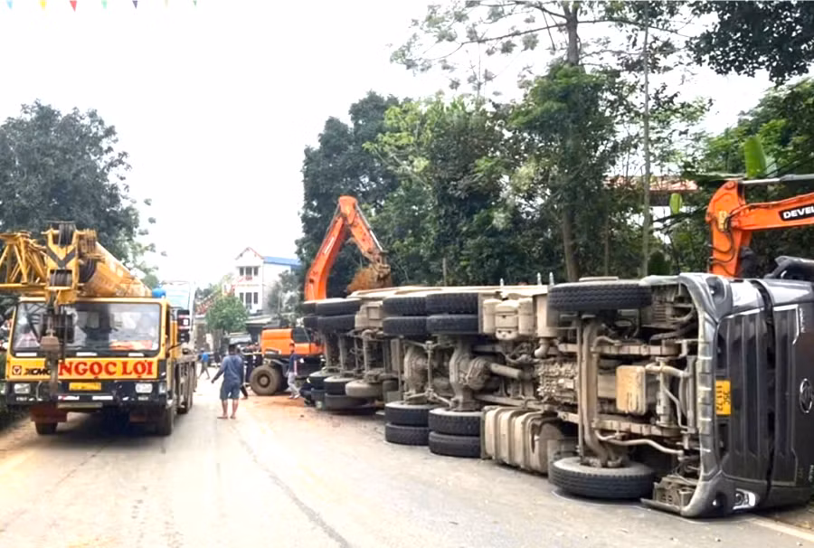Hiện trường vụ tai nạn giao thông.