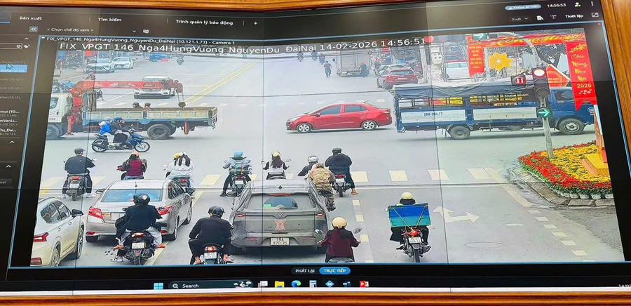Từ 11h ngày 16/2, hệ thống camera giám sát sẽ trích xuất dữ liệu, xử lý vi phạm TTATGT. (Ảnh: Công an tỉnh Phú Thọ)