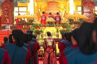 Nghi thức lễ dâng hương khai Xuân Bính Ngọ 2026 tại di tích Điện Kính Thiên - Ảnh: BTC.