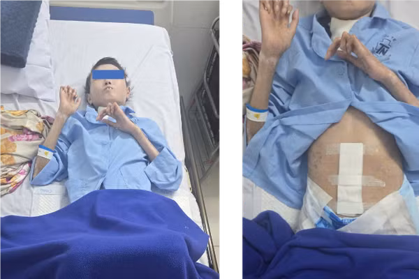 Bác sĩ thăm khám, kiểm tra lại sức khỏe cho nữ bệnh nhân trước ngày ra viện.