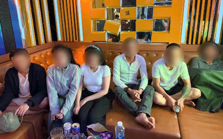 Nhóm nam nữ có hành vi tổ chức, sử dụng trái phép chất ma túy. Ảnh: CACC