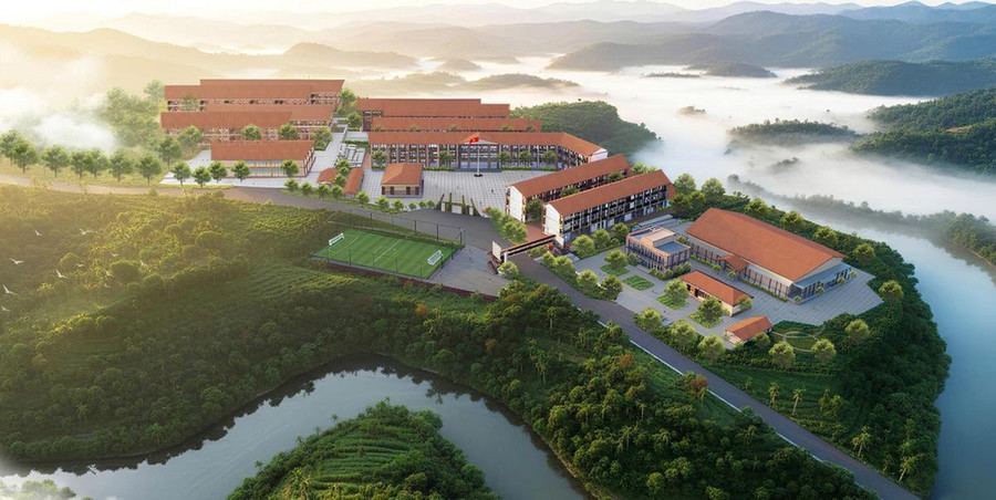 Phối cảnh Trường phổ thông dân tộc nội trú liên cấp Tiểu học – THCS Hùng Sơn.