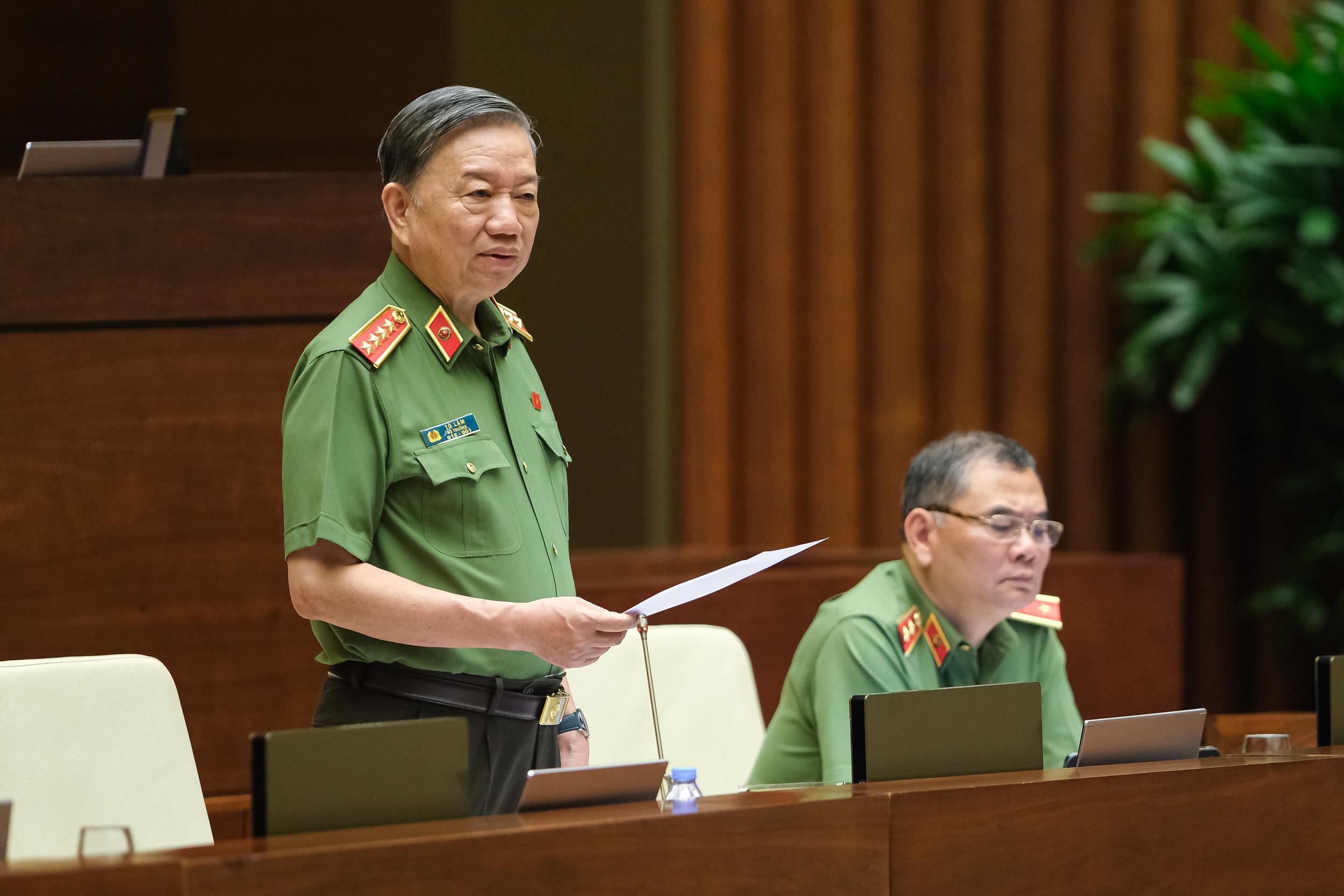 Bộ trưởng Bộ Công an Tô Lâm. Ảnh: Quochoi.vn Bộ trưởng Bộ Công an Tô Lâm. Ảnh: Quochoi.vn
