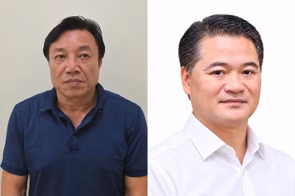Bị can Nguyễn Huy Ngọc (bên trái) và bị can Lê Đình Thanh Sơn (Ảnh: Bộ Công an).