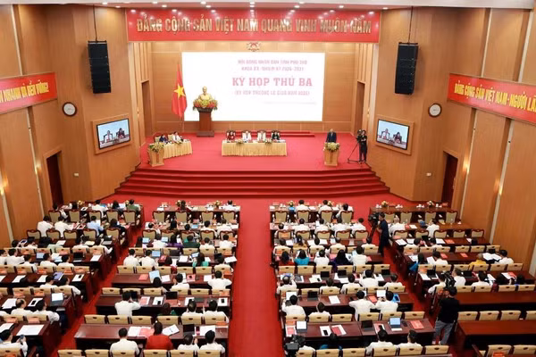 Quang cảnh Kỳ họp thứ Ba, HĐND tỉnh Phú Thọ khóa XX.