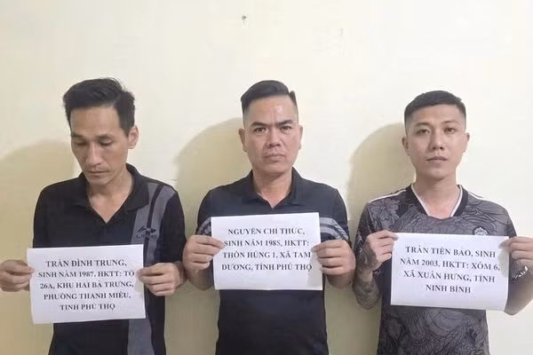 Các đối tượng trong vụ án. (Ảnh: Công an tỉnh Phú Thọ cung cấp).