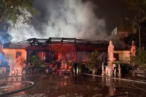 Vụ hỏa hoạn xảy ra tại chùa Làng Vẽ vào tháng 2/2025.