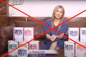 MC Hoàng Linh trong video quảng cáo sữa Cilonmum.