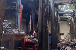 Hiện trạng tại di tích quốc gia chùa Báo Quốc sau vụ hoả hoạn - Ảnh Bộ VH,TT&DL.