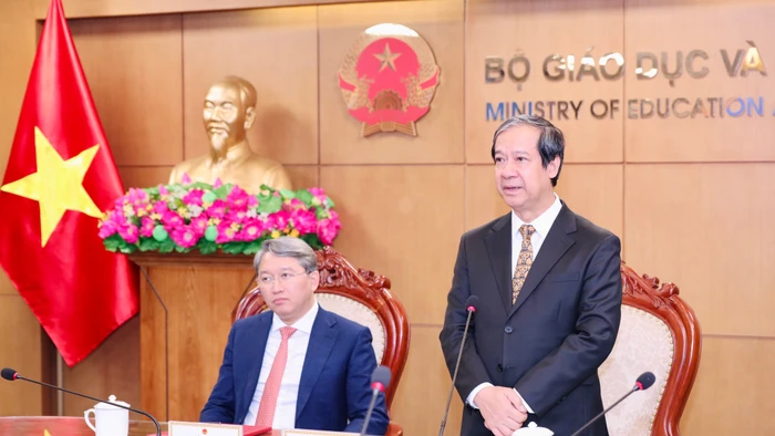 Bộ trưởng Bộ GD&ĐT Nguyễn Kim Sơn đánh giá cao vai trò phối hợp của Bộ Tư pháp về công tác pháp chế trong những năm qua. 