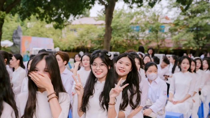 Học sinh Trường THPT Sóc Sơn (Hà Nội). Ảnh: Đình Tuệ. 