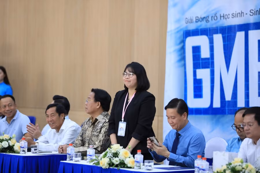 Bà Nguyễn Mai Tâm - Giám đốc Học viện Bóng rổ MVP, trực thuộc Công ty Trách nhiệm hữu hạn MTV M4V.