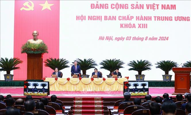 Quang cảnh phiên khai mạc Hội nghị Ban Chấp hành Trung ương khóa XIII. Ảnh: Dương Giang/TTXVN.