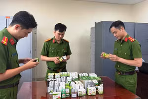 Phòng Cảnh sát kinh tế- Công an tỉnh Thanh Hóa triệt phá đường dây sản xuất, buôn bán thực phẩm chức năng giả. Ảnh: CACC