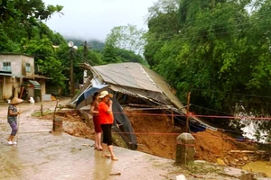 Mưa gây thiệt hại ở xã Thành Sơn, huyện Quan Hóa, tỉnh Thanh Hóa. (Ảnh: Người dân cung cấp)