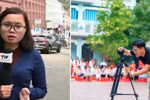 Nữ nhà báo An Thư và đồng nghiệp đoạt giải. Ảnh: NVCC