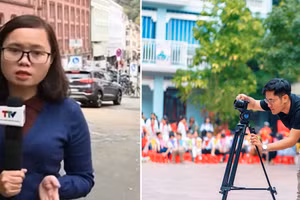 Nữ nhà báo An Thư và đồng nghiệp đoạt giải. Ảnh: NVCC