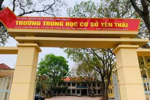 Trường THCS Yên Thái (Yên Định, Thanh Hóa) nơi có nhiều giáo viên đang chờ nhận chế độ dạy học sinh khuyết tật.